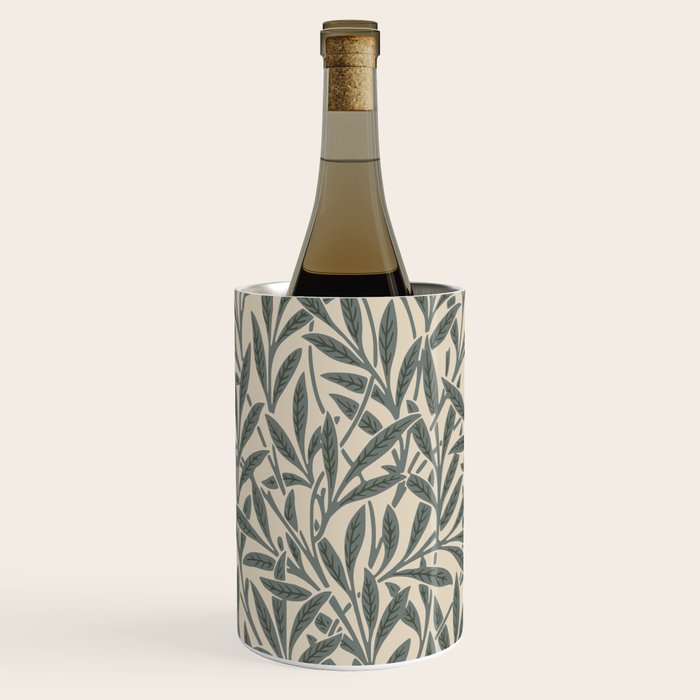 Vintage, Willow Leaf, William Morris, Green and Cream Wine Chiller Gallery Image 1