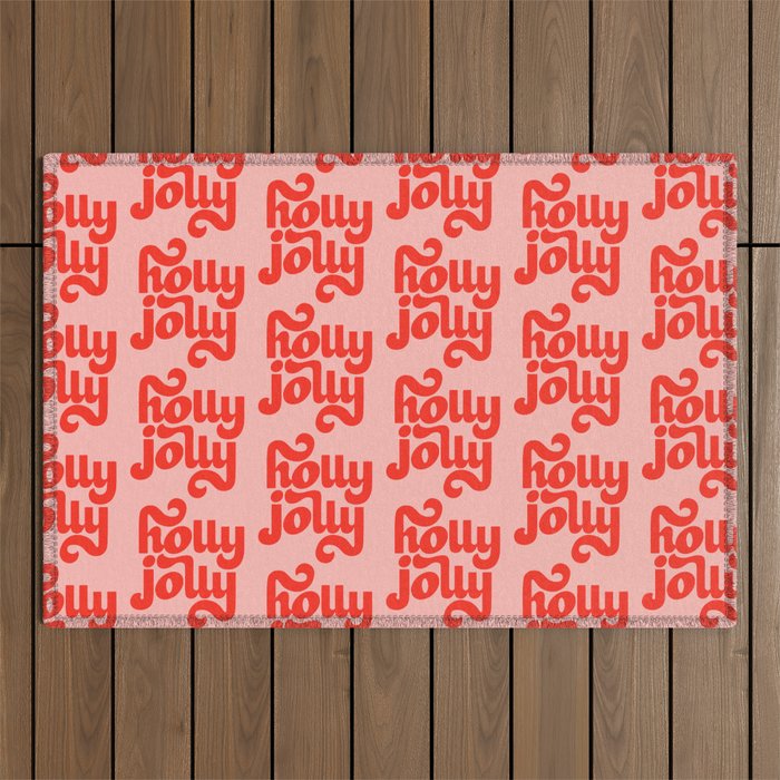 Holly Jolly Pattern Outdoor Rug Gallery Image 1