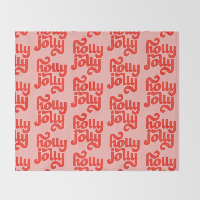 Holly Jolly Pattern Throw Blanket Gallery Image 2