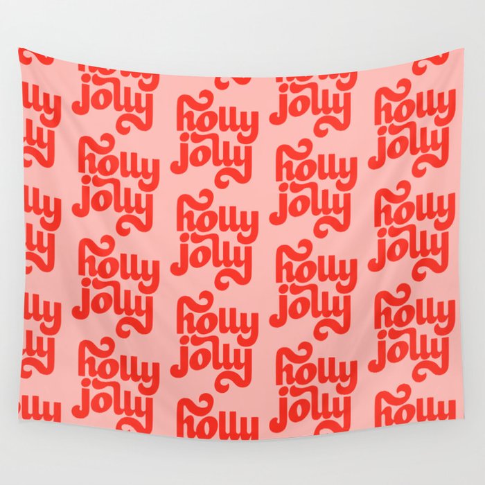 Holly Jolly Pattern Wall Tapestry Gallery Image 4