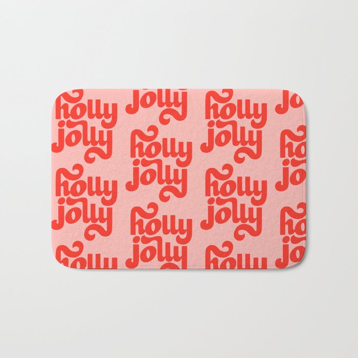 Holly Jolly Pattern Bath Mat Gallery Image 1
