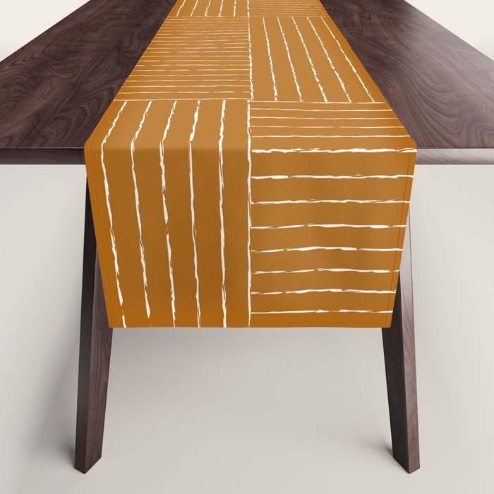 Lines III (Golden Brown) Table Runner Gallery Image 1