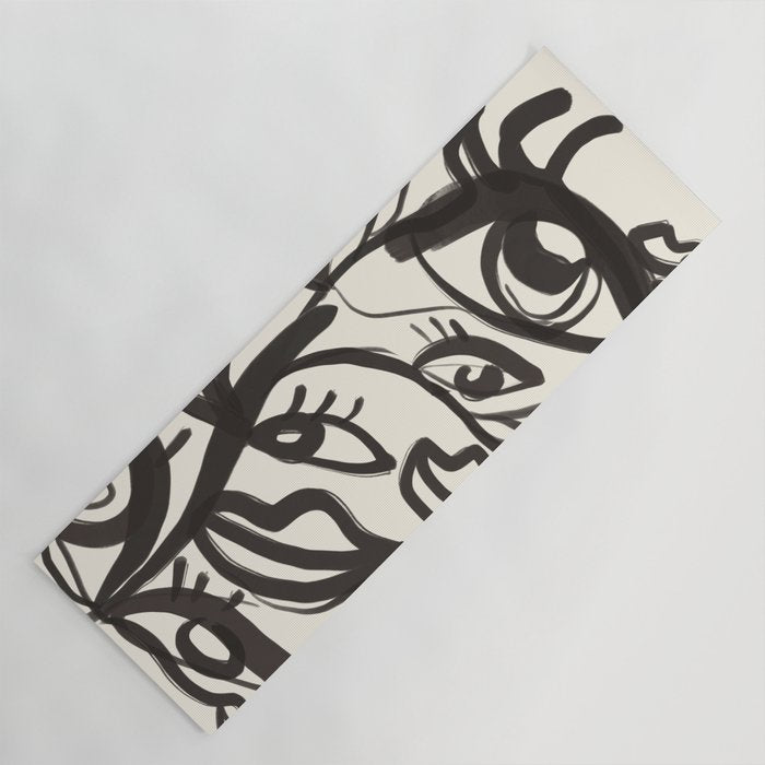 Abstract line art eyes  Yoga Mat Gallery Image 1