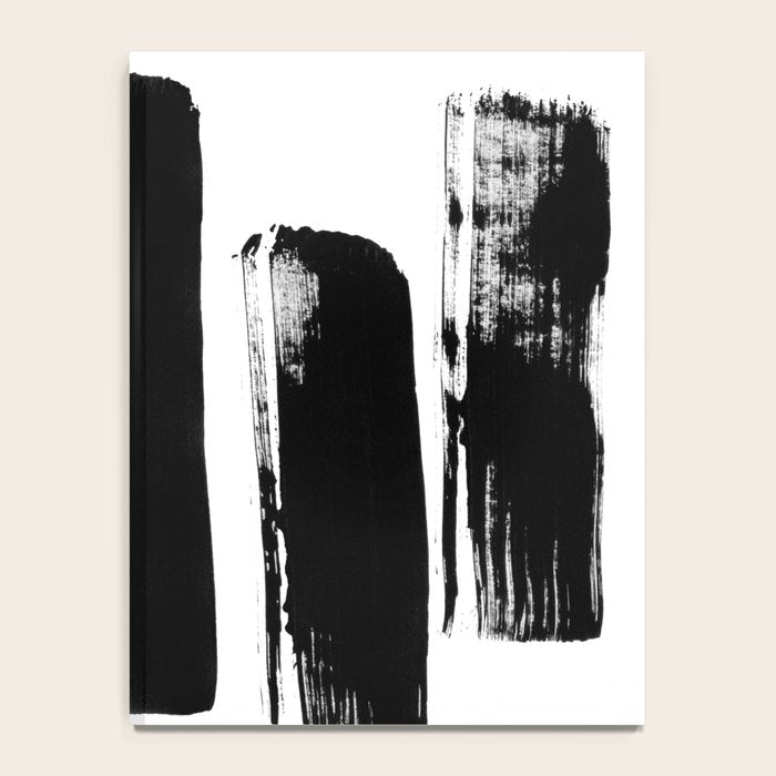 Stripes Black & White Minimalist Abstract Mid century Ink Art Dark Brush Strokes Notebook Gallery Image 4