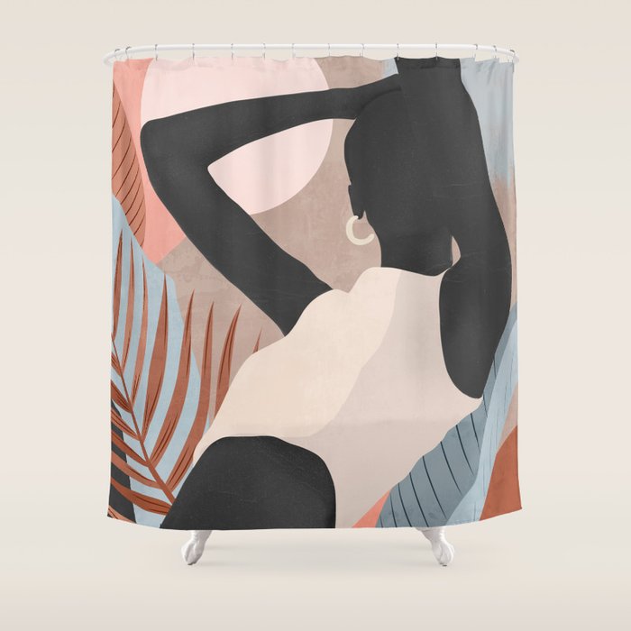 Tropical Girl 23 Shower Curtain Gallery Image 1