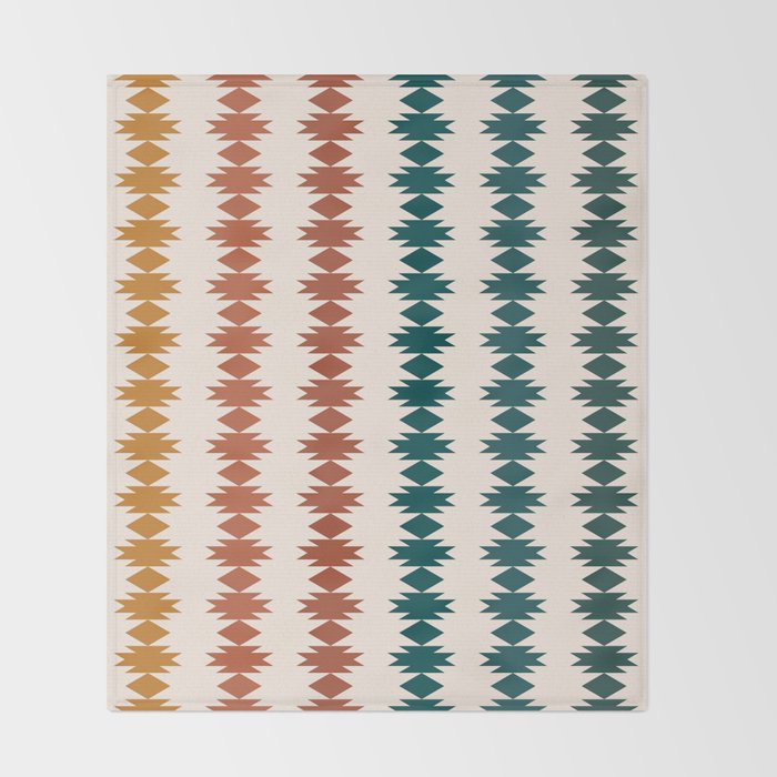 Geometric Southwestern Pattern XXXII Throw Blanket Gallery Image 2