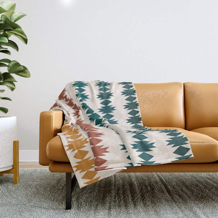 Geometric Southwestern Pattern XXXII Throw Blanket Gallery Image 1