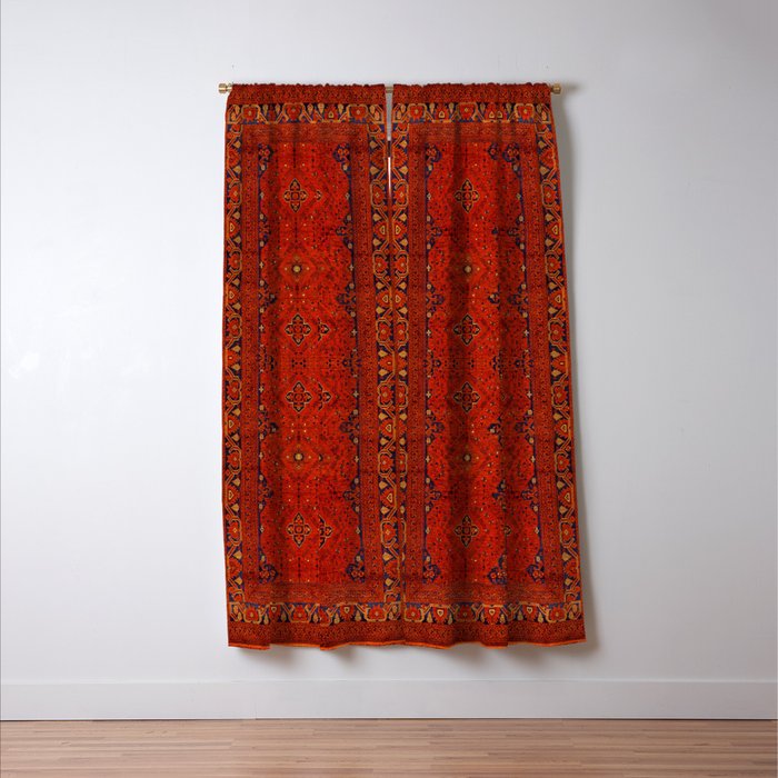 N194 - Red Berber Atlas Oriental Traditional Moroccan Style Window Curtain Gallery Image 3