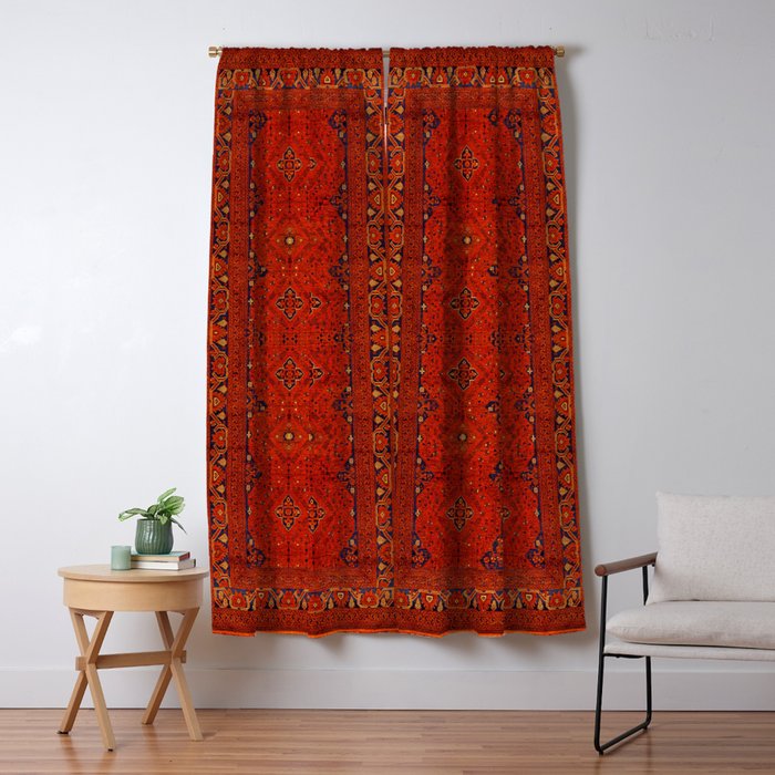 N194 - Red Berber Atlas Oriental Traditional Moroccan Style Window Curtain Gallery Image 5
