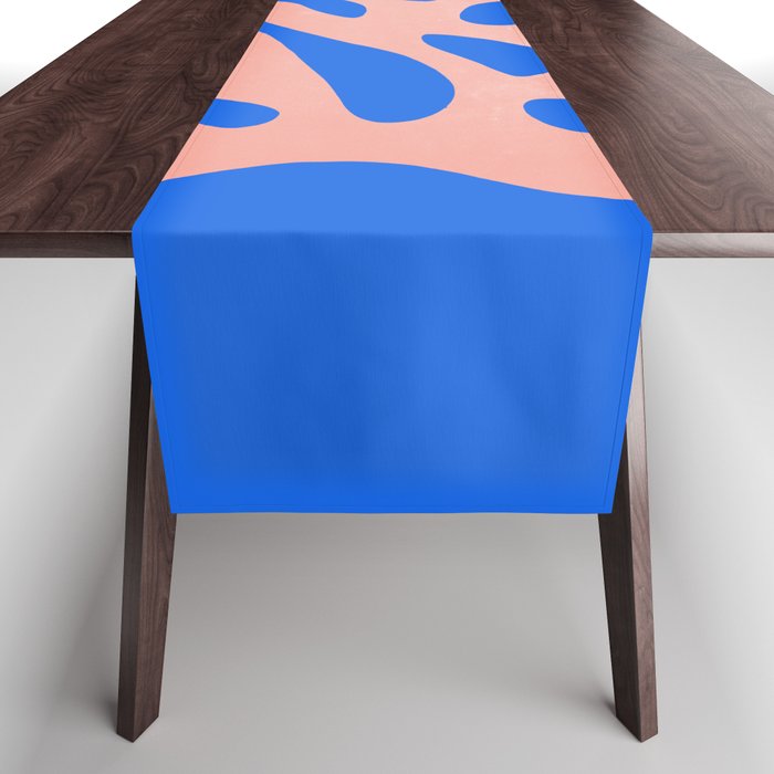 Rose Bud & Azure Blue: Matisse Paper Cutouts 02 Table Runner Gallery Image 1