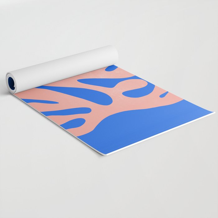 Rose Bud & Azure Blue: Matisse Paper Cutouts 02 Yoga Mat Gallery Image 2