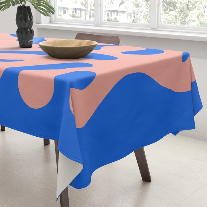 Rose Bud & Azure Blue: Matisse Paper Cutouts 02 Tablecloth Gallery Image 3