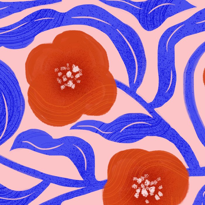 Bold Red Flowers And Blue Leaves Coffee Mug Gallery Image 2