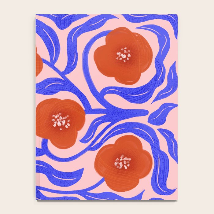 Bold Red Flowers And Blue Leaves Notebook Gallery Image 4