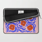 Bold Red Flowers And Blue Leaves Laptop Sleeve Gallery Image 2