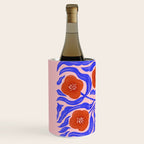 Bold Red Flowers And Blue Leaves Wine Chiller Gallery Image 2