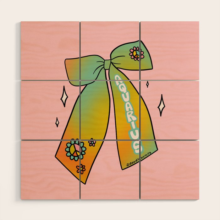 Aquarius Bow Wood Wall Art Gallery Image 1
