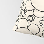 Cheerful Doodle Flowers Pattern in Black and Almond Cream Pillow Sham Gallery Image 4