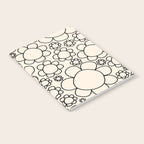 Cheerful Doodle Flowers Pattern in Black and Almond Cream Notebook Gallery Image 2