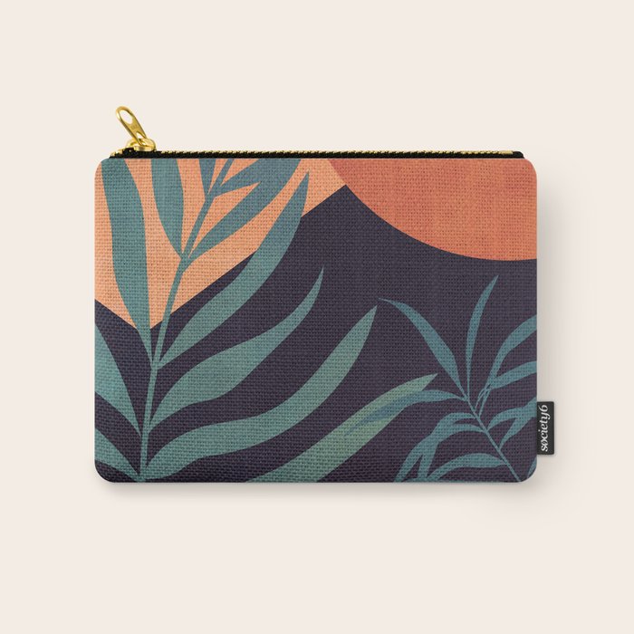 Abstract Art Tropical Leaves 16 Carry All Pouch Gallery Image 1