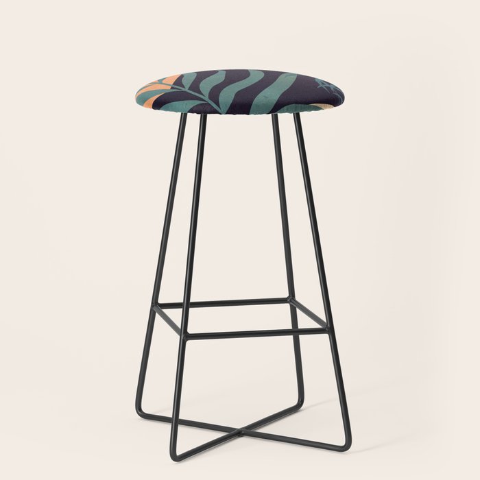 Abstract Art Tropical Leaves 16 Stool Gallery Image 1
