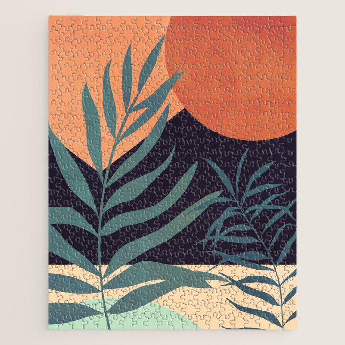 Abstract Art Tropical Leaves 16 Jigsaw Puzzle Gallery Image 1
