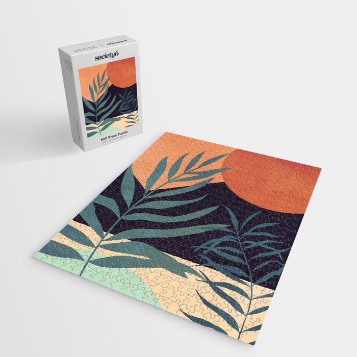 Abstract Art Tropical Leaves 16 Jigsaw Puzzle Gallery Image 2