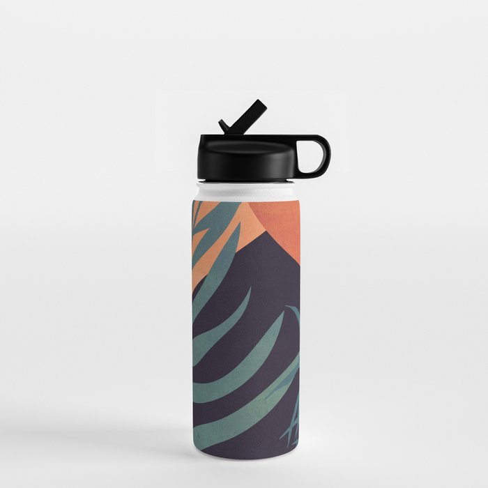 Abstract Art Tropical Leaves 16 Water Bottle Gallery Image 1