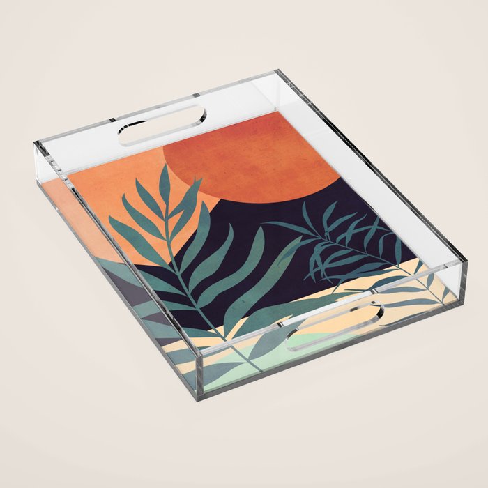 Abstract Art Tropical Leaves 16 Acrylic Tray Gallery Image 1