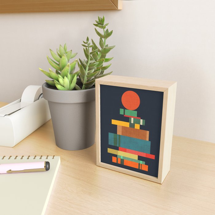 Book stack with a ball Mini Art Print Gallery Image 2