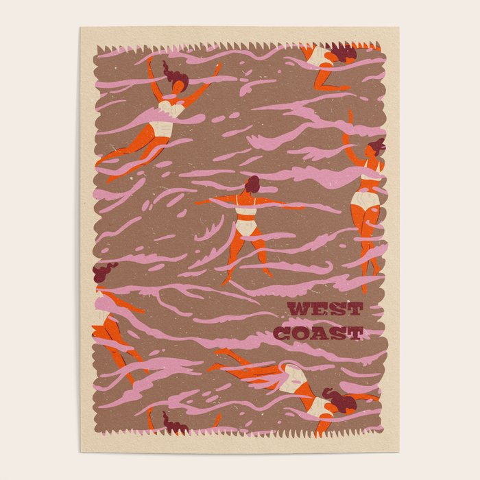 WEST COAST Inspired by PANTONE 17 1230 Mocha Mousse Poster Gallery Image 4