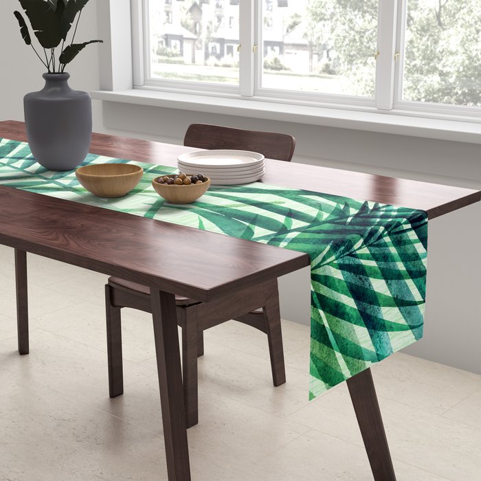 Tropical Fronds Abstract Design Table Runner Gallery Image 2