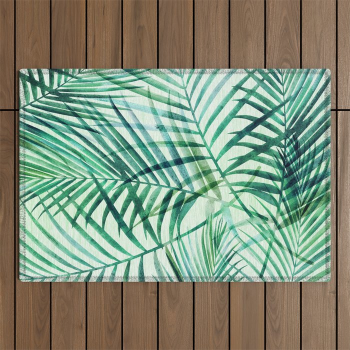 Tropical Fronds Abstract Design Outdoor Rug Gallery Image 1