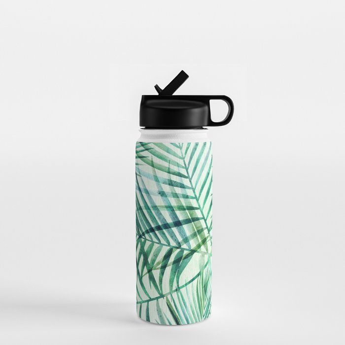Tropical Fronds Abstract Design Water Bottle Gallery Image 1
