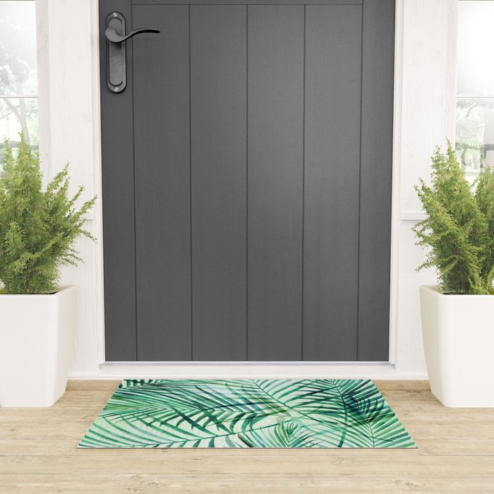 Tropical Fronds Abstract Design Welcome Mat Gallery Image 3