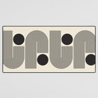 Abstraction_BLACK_LINE_DOT_POP_ART_Minimalism_004D Desk Mat Gallery Image 3