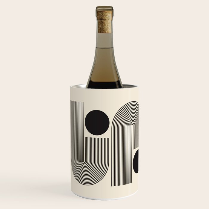 Abstraction_BLACK_LINE_DOT_POP_ART_Minimalism_004D Wine Chiller Gallery Image 2