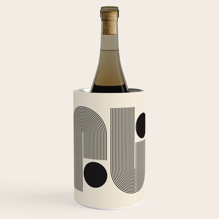 Abstraction_BLACK_LINE_DOT_POP_ART_Minimalism_004D Wine Chiller Gallery Image 1