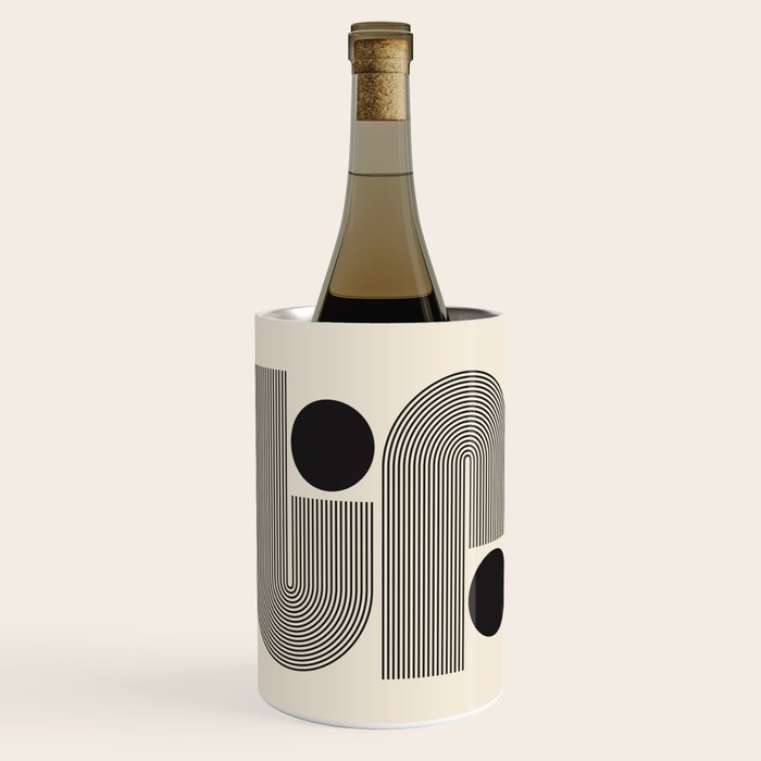 Abstraction_BLACK_LINE_DOT_POP_ART_Minimalism_004D Wine Chiller Gallery Image 3