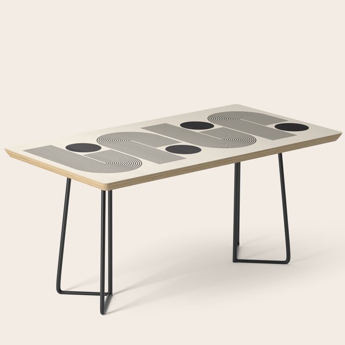 Abstraction_BLACK_LINE_DOT_POP_ART_Minimalism_004D Coffee Table Gallery Image 1