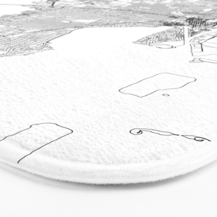 Tampa White Map Bath Mat Gallery Image 3