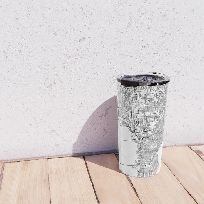 Tampa White Map Travel Mug Gallery Image 4