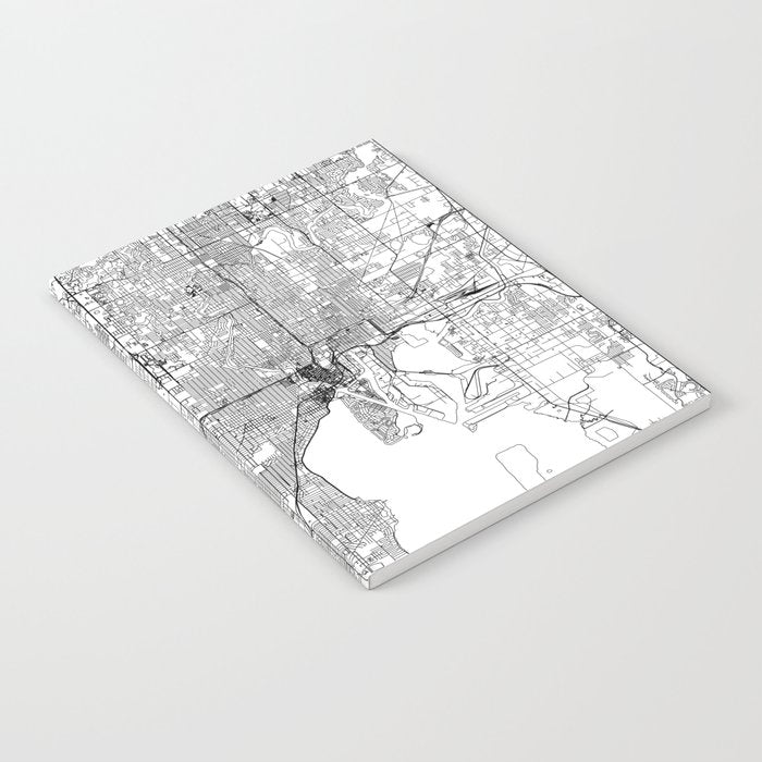 Tampa White Map Notebook Gallery Image 2