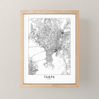 Tampa White Map Mini Art Print Gallery Image 1