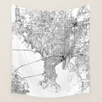 Tampa White Map Wall Tapestry Gallery Image 4