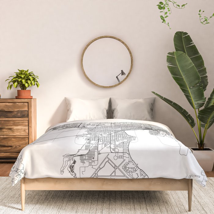 Tampa White Map Comforter Gallery Image 3