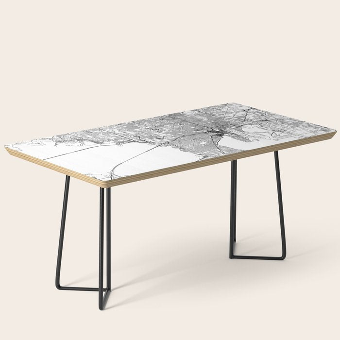 Tampa White Map Coffee Table Gallery Image 1