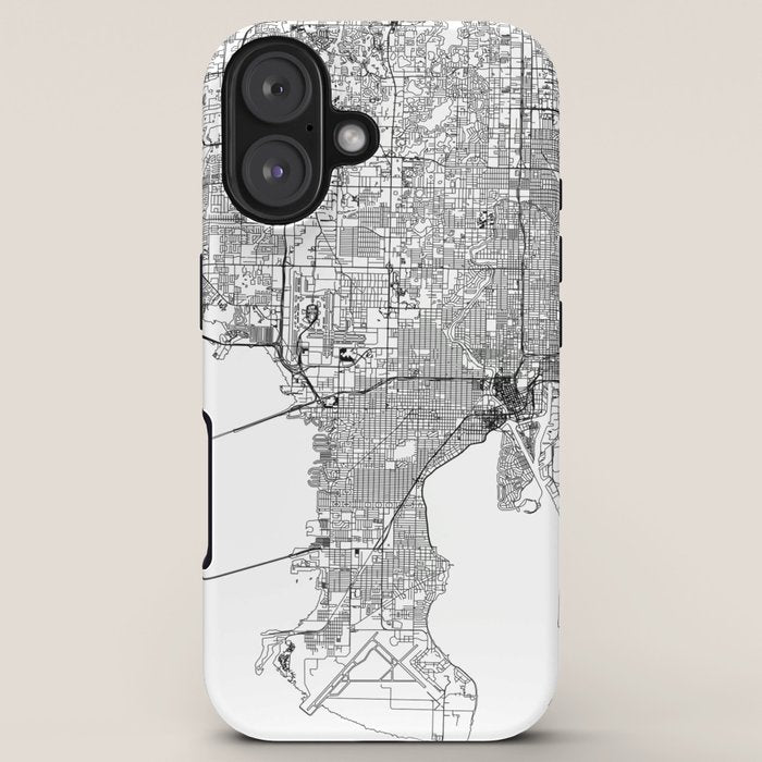 Tampa White Map iPhone Case Gallery Image 5