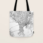 Tampa White Map Tote Bag Gallery Image 1