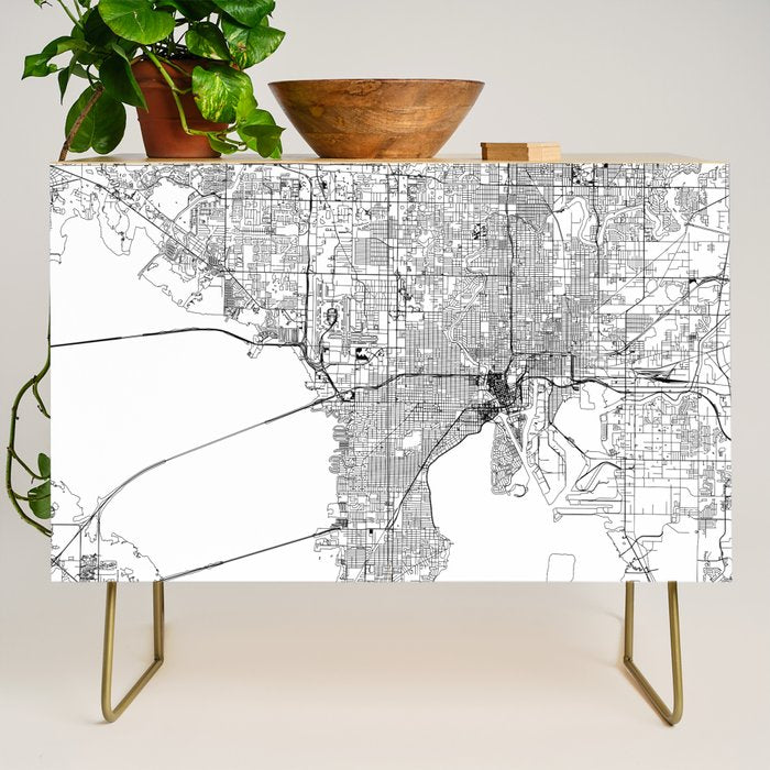Tampa White Map Credenza Gallery Image 1